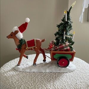 “Lighting The Way” Rudolph  Pulling Cart with Presents
